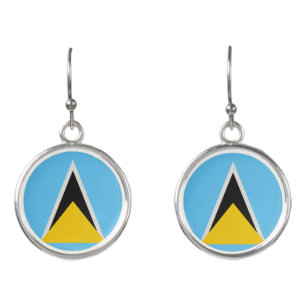 St Lucia Flag Earrings