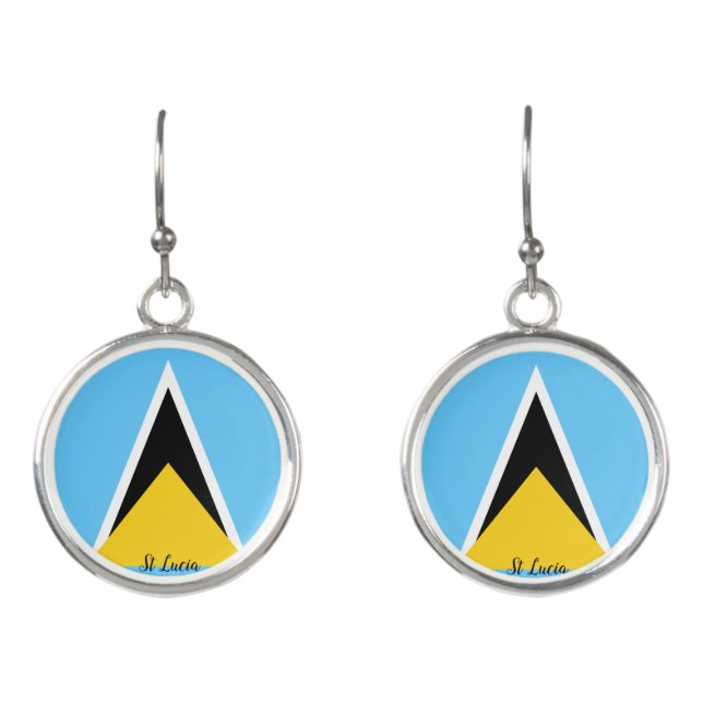 St Lucia Flag Earrings (Front)