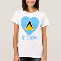 St Lucia Flag Heart