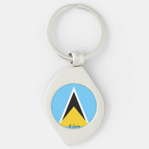 St Lucia Flag Keychain