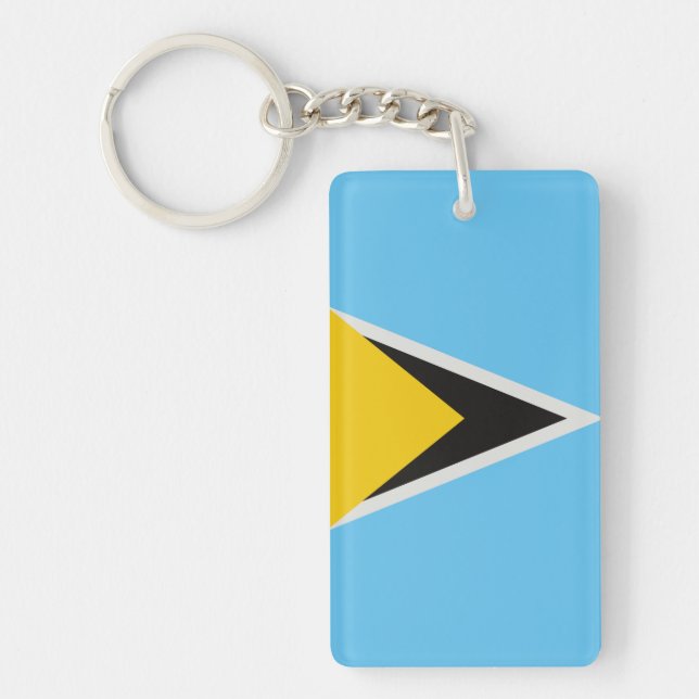 St Lucia Flag Keychain (Front)