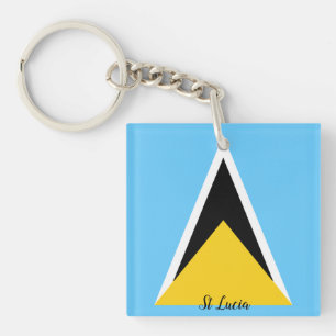St Lucia Flag Keychain