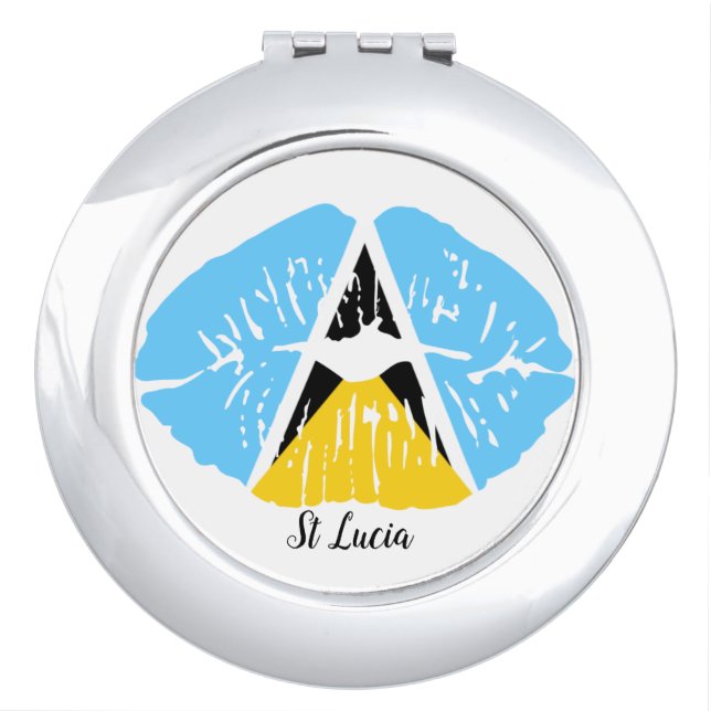 St Lucia  Flag  lip Compact Mirror (Front)