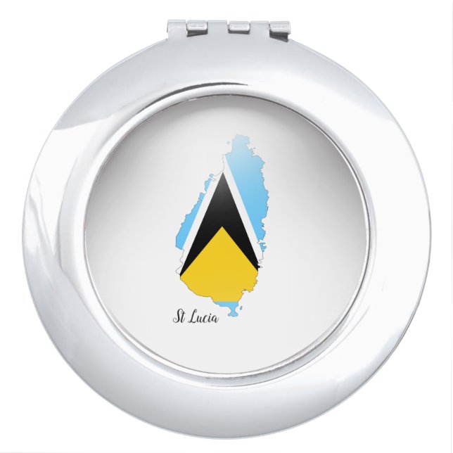 St Lucia  Flag Map  Compact Mirror (Front)