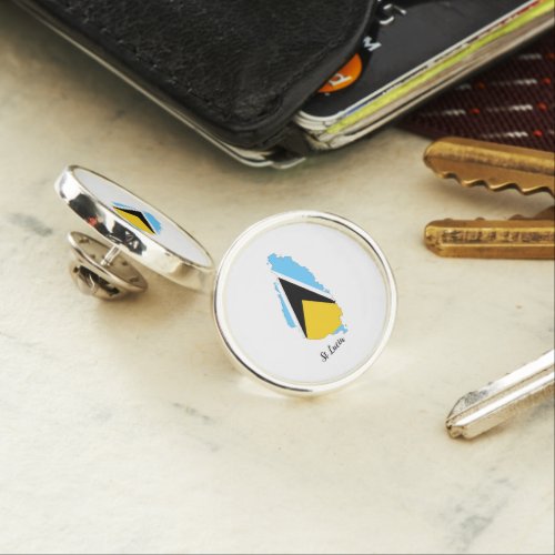 St Lucia  Flag Map  Lapel Pin