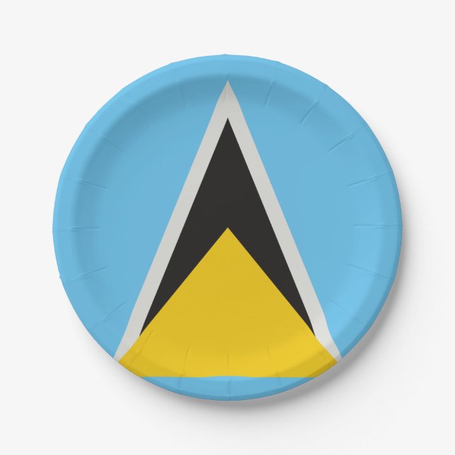 St Lucia Flag Paper Plates (Front)
