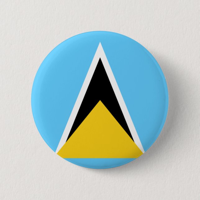 St Lucia Flag Pinback Button (Front)