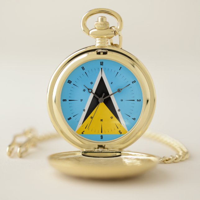 St Lucia Flag  Pocket Watch (Inside)