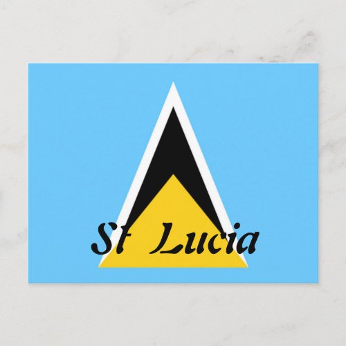 St Lucia flag postcard