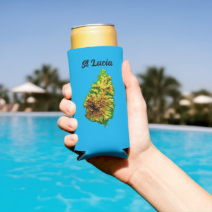 St Lucia Flag  Seltzer Can Cooler