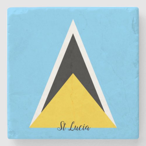 St Lucia Flag  Stone Coaster