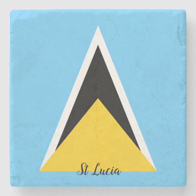 St Lucia Flag  Stone Coaster (Front)