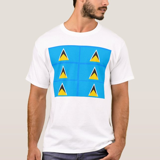 St. Lucia flag t-shirts (Front)