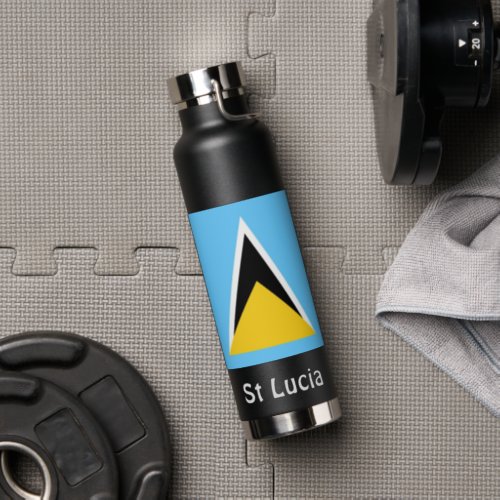 St Lucia Flag Water Bottle