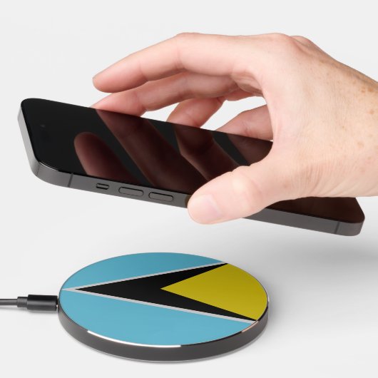St Lucia Flag wireless charger (Hand)