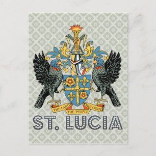 St. Lucia High Quality Coat of Arms Postcard