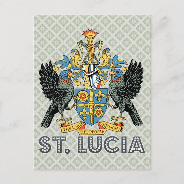 St. Lucia High Quality Coat of Arms Postcard (Front)