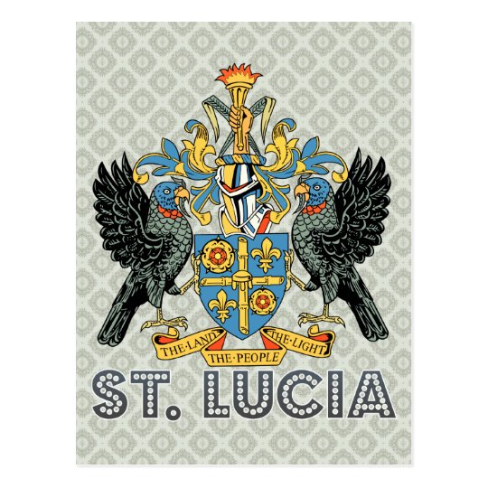 St. Lucia High Quality Coat of Arms Postcard