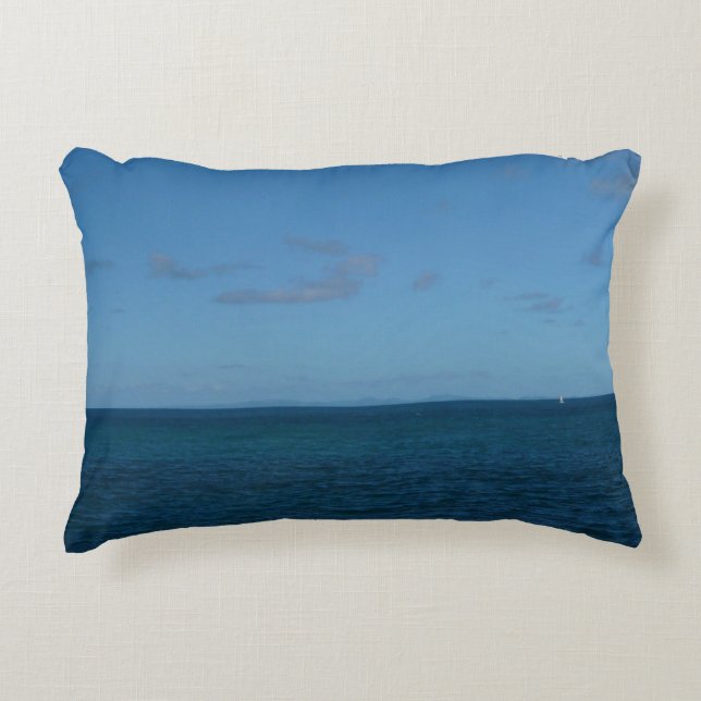 St. Lucia Horizon Blue Ocean Accent Pillow (Front)