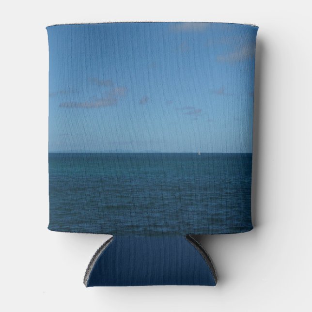 St. Lucia Horizon Blue Ocean Can Cooler (Front)