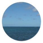 St. Lucia Horizon Blue Ocean Classic Round Sticker