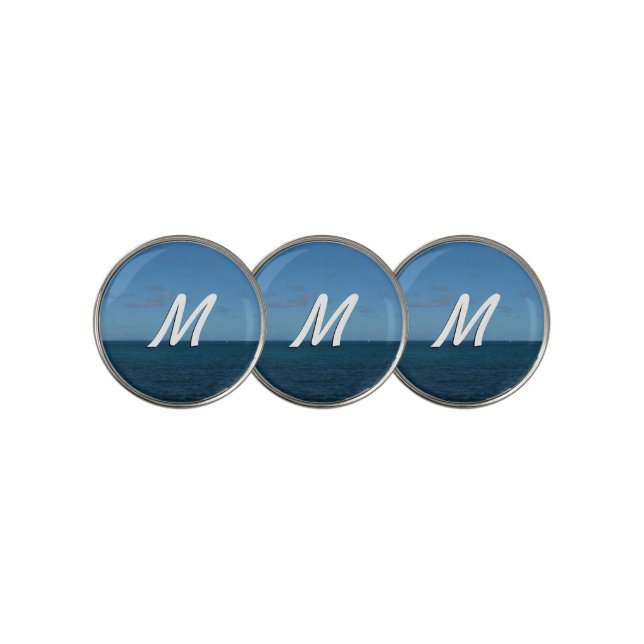 St. Lucia Horizon Blue Ocean Golf Ball Marker (3 Up)