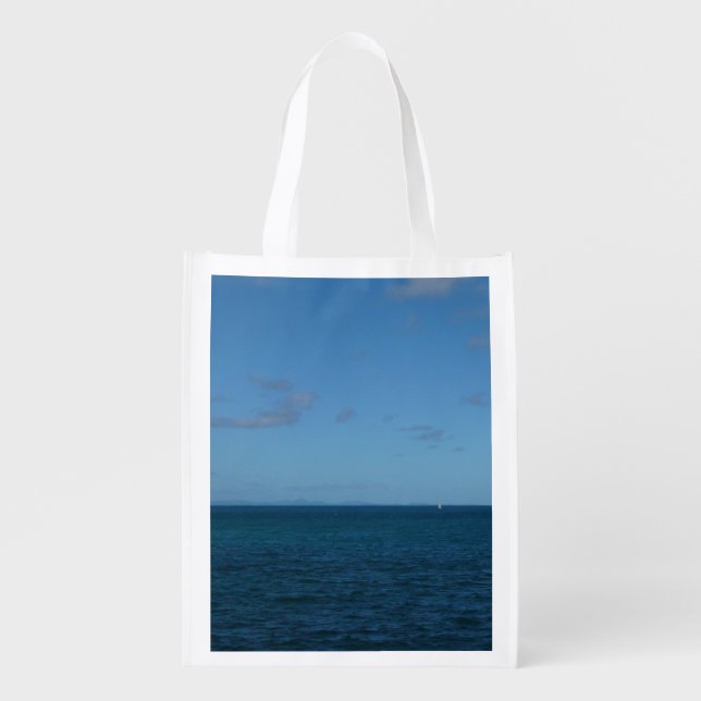 St. Lucia Horizon Blue Ocean Grocery Bag (Front)