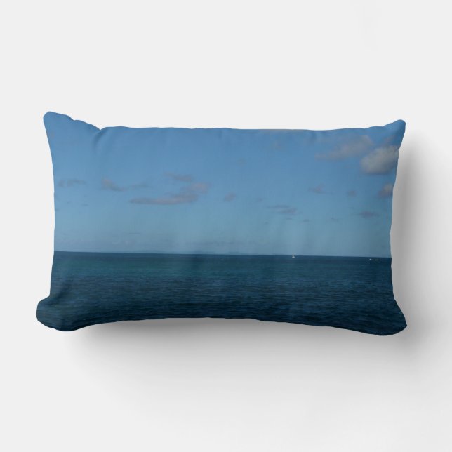 St. Lucia Horizon Blue Ocean Lumbar Pillow (Front)