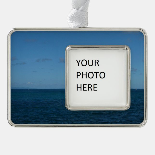 St. Lucia Horizon Blue Ocean Ornament (Front)