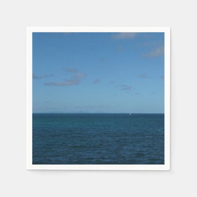 St. Lucia Horizon Blue Ocean Paper Napkins (Front)