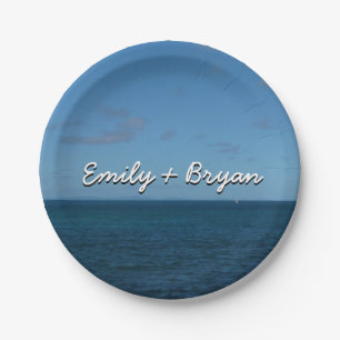 St. Lucia Horizon Blue Ocean Paper Plates