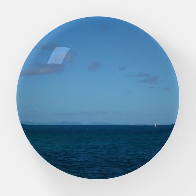St. Lucia Horizon Blue Ocean Paperweight (Front)