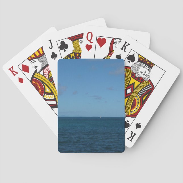 St. Lucia Horizon Blue Ocean Poker Cards (Back)