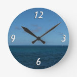 St. Lucia Horizon Blue Ocean Round Clock