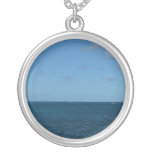 St. Lucia Horizon Blue Ocean Silver Plated Necklace