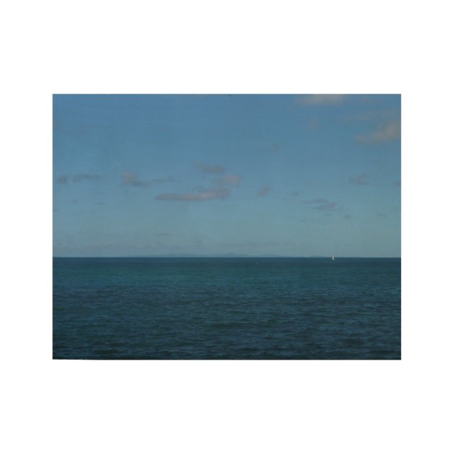 St. Lucia Horizon Blue Ocean Wood Poster (Front)