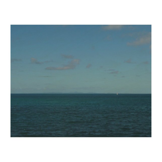 St. Lucia Horizon Blue Ocean Wood Wall Decor (Front)