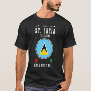 St. Lucia Shirt, Unisex 2 Sides Saint Lucia West Indies T-Shirt