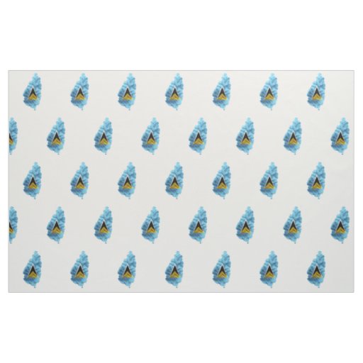 St Lucia Map flag Fabric
