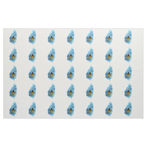 St Lucia Map flag Fabric