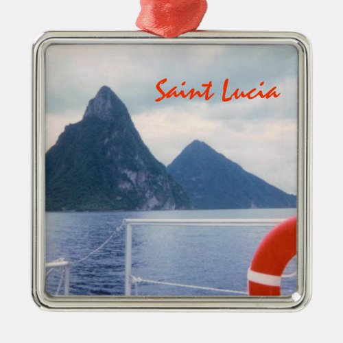 St Lucia Pitons Custom Ornament