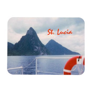St. Lucia Pitons From The Sea Premium Magnet by h2oWater at Zazzle
