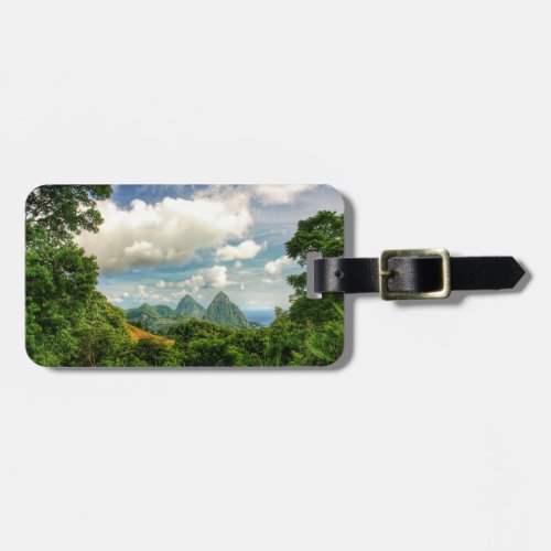 St Lucia Pitons luggage tag