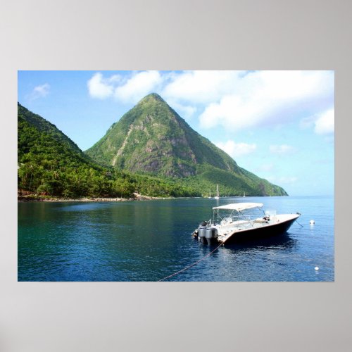 St Lucia Pitons Poster