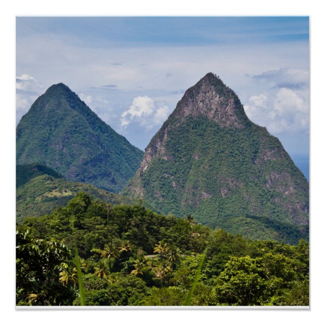 St Lucia Pitons  Poster (Front)