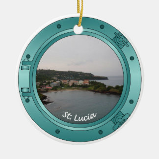 St Lucia Porthole Ceramic Ornament