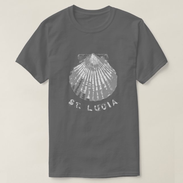 St. Lucia seashell distressed T-Shirt (Design Front)