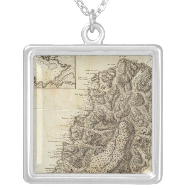 St Lucia Silver Plated Necklace (Front)