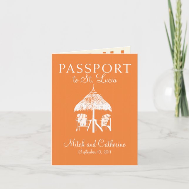 St. Lucia Wedding Passport Invitation (Front)