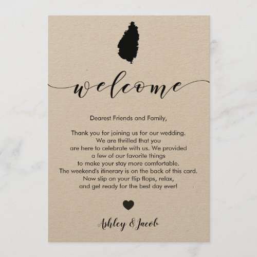 St Lucia Wedding Welcome Letter  Itinerary Card